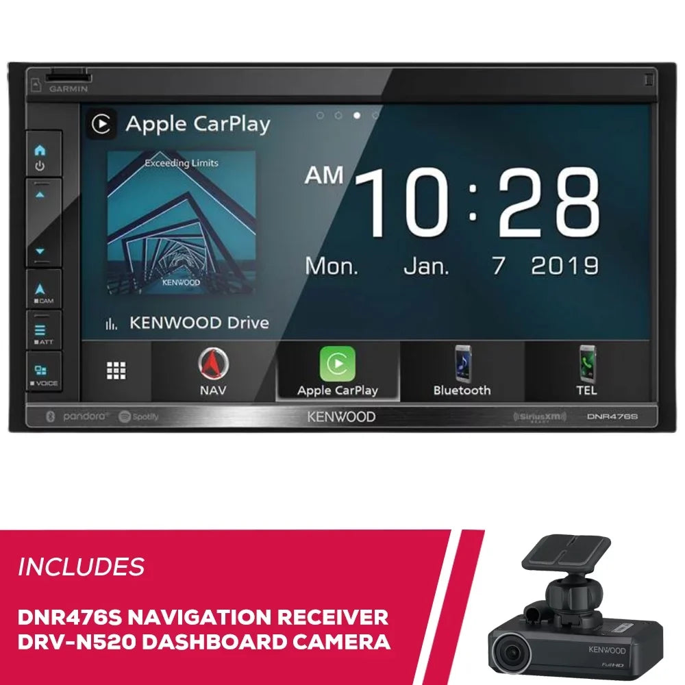 New Kenwood DNR476S 6.8" Navigation Receiver and DRV-N520 Full HD Dashboard Camera