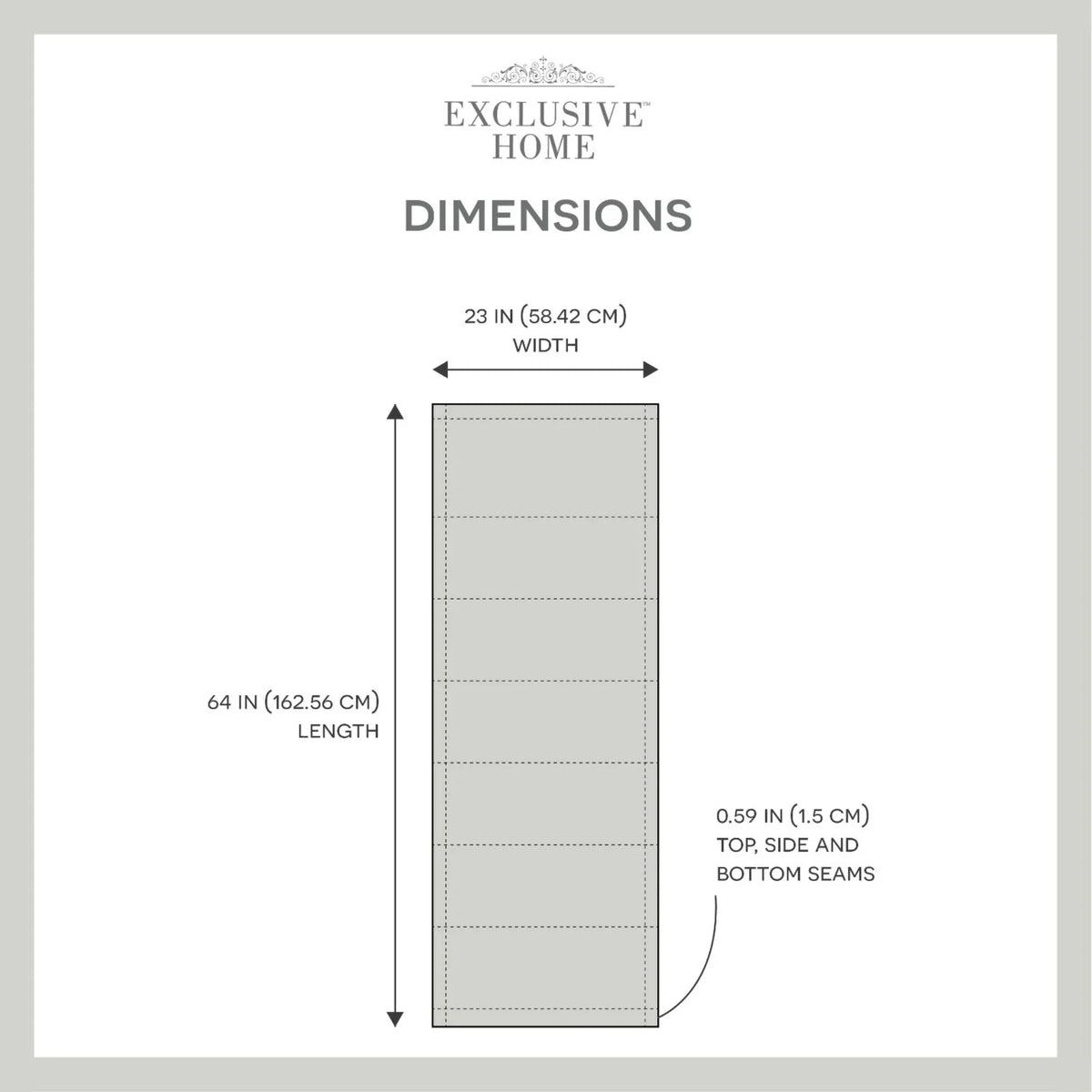 Exclusive Home Esme Total Blackout Roman Shade, 23"x64", Dark Grey