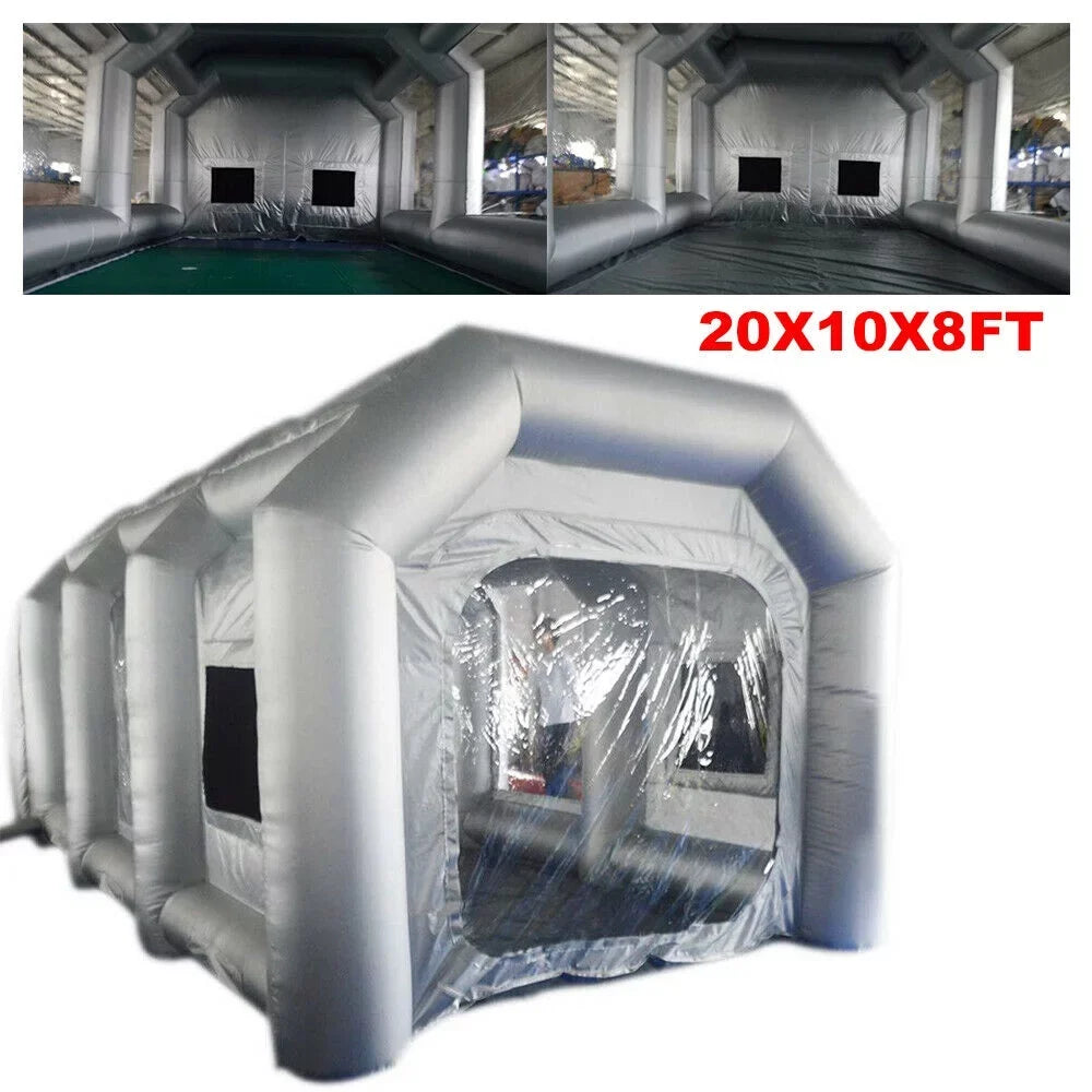 CNCEST Inflatable Spray Booth 2 Filter System Portable Paint Tent Mobile Car Paint Booths  20x10x8 FT USA
