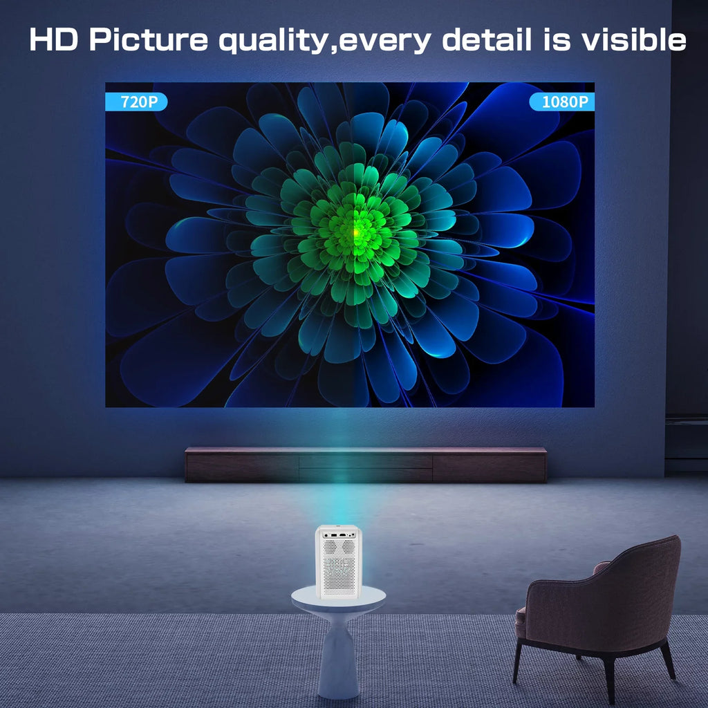 Auto Focus Projector, Native 1080P Projector 4K Supported, 5G WIFI FHD LCD Projector, Two-way Bluetooth 5.2, 1200ANSI Netflix Officially-Licensed Smart Projector, Smart Home Movie Projector