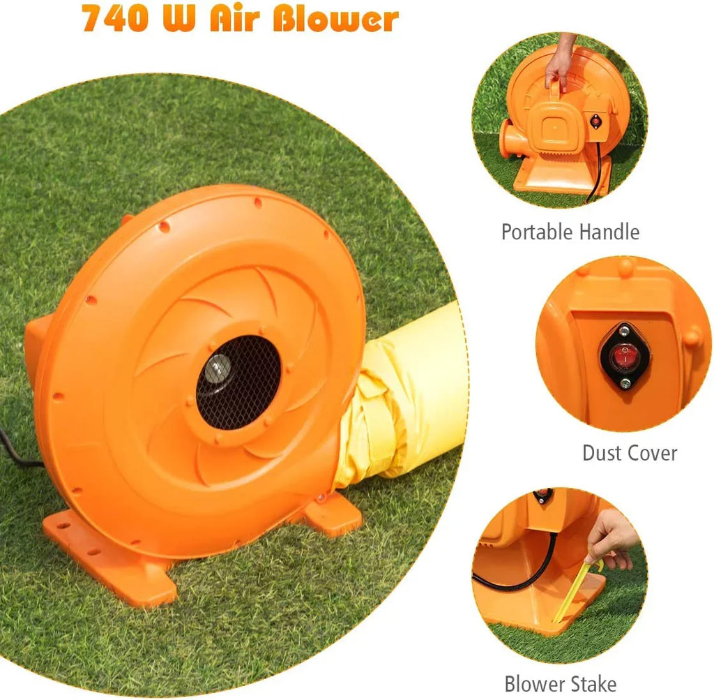 Inflatable liquid Slide, Hippo Themed moisture Slides for Kids Backyard w/Long Slide, 740w Blower, Splashing Pool, moisture Cannon, Indoor Outdoor Blow up Giant liquid Park for Big Kids and Adults