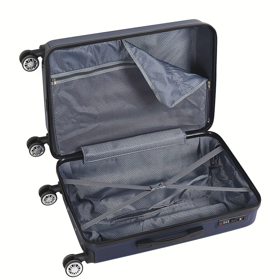 20 Inch Hardside Carry-On Luggage For Travel Business, 20-Inch Suitcase With Four Spinner Wheels And Scratch-immune Surface, Lock - Blue