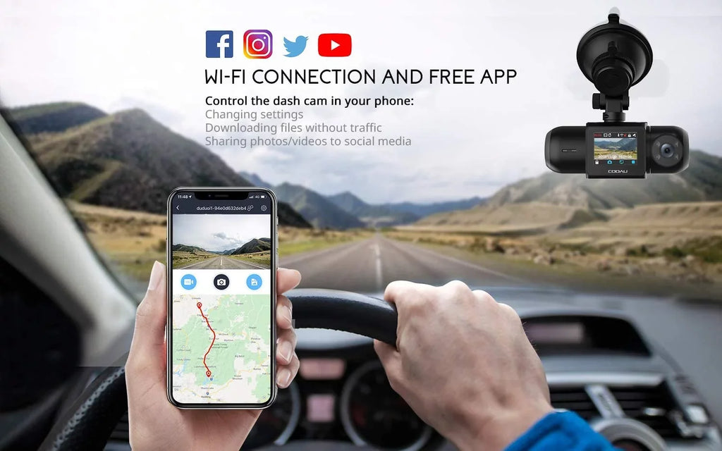 Uber Dual 1080P FHD Built-in GPS Wi-Fi Dash Cam, Front and Inside Car Camera Recorder with Infrared Night Vision,  Sensor, Supercapacitor, 4 IR LEDsG-Sensor, Parking Mode, Loop Recording (D30)