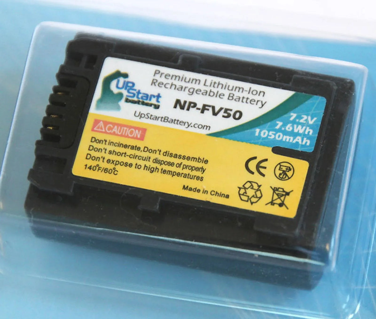 2x Pack - UpStart Battery  DCR-SX63 Battery - High Capacity Replacement  NP-FV50 Digital Camera Battery (1050mAh, 7.2V, Lithium-Ion)