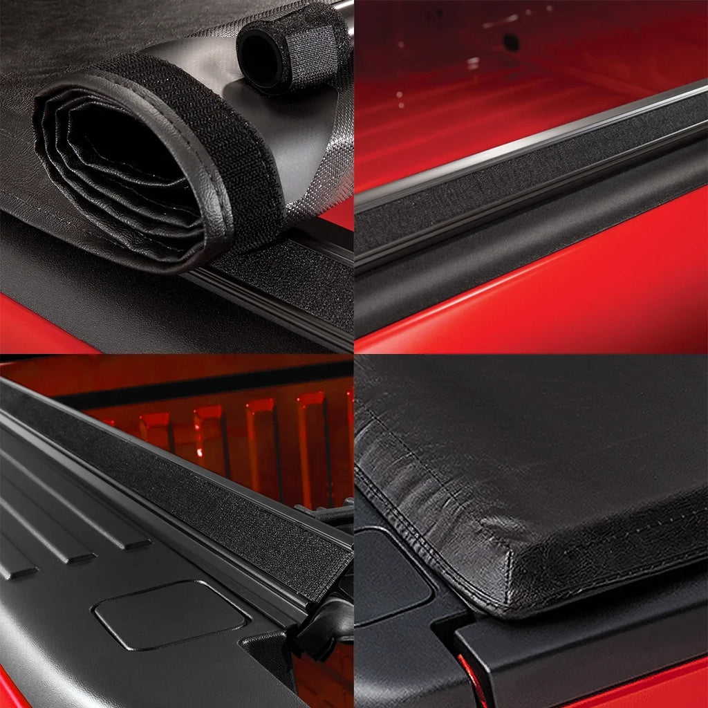 DNA Motoring TTC-RU-045 For 2005 to 2021 Nissan Frontier 5 Ft Short Bed Fleetside Vinyl Roll -Up Soft Tonneau wrap