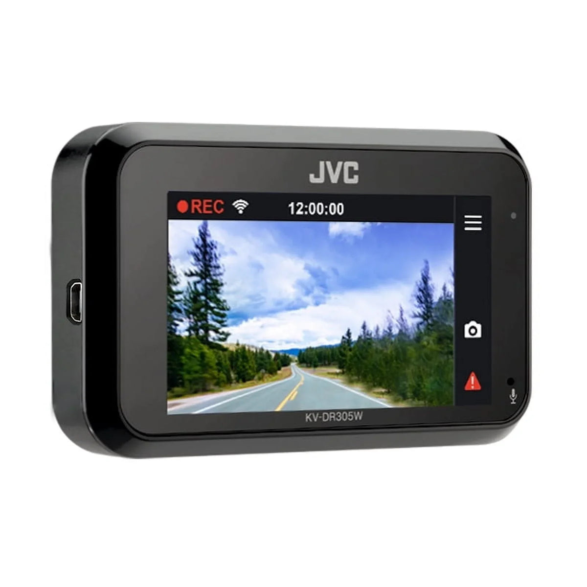 JVC  KV-DR305W Full-HD-Dashcam featuring Integrated GPS, Built-in Wi-Fi, Full HD recording, 3-Axis G-Force Sensor and Smartphone Linkag