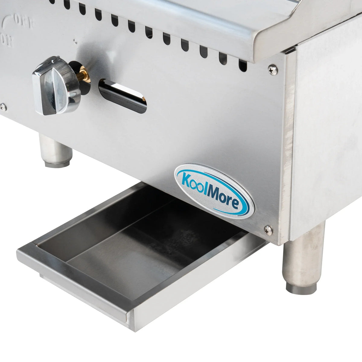 Natural Gas 1-Burner Griddle with 30,000 BTU in Stainless-Steel (KM-GG1-18M). 18 in