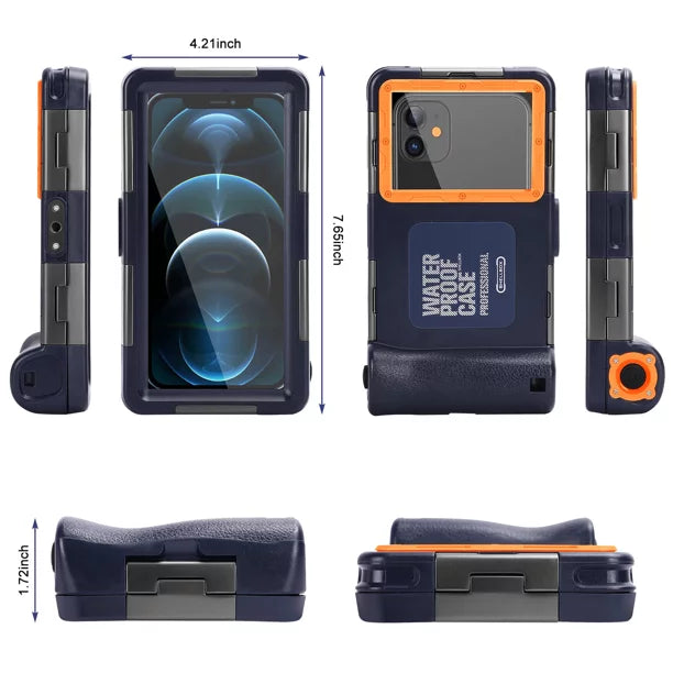 UrbanX Professional [15m/50ft] Swimming Diving Surfing Snorkeling Photo Video Waterproof Protective Case Underwater Housing for  P66 And all Phones Up to 6.9 Inch LCD with Lanyard