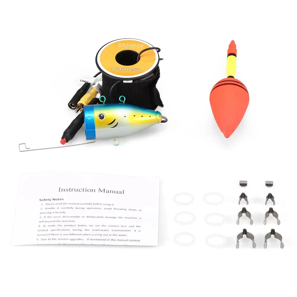 1200TVL Underwater Fishing 24 LEDs Waterproof Fish Shape craft Ice Fishing Accessories with 15m30m50m Cable
