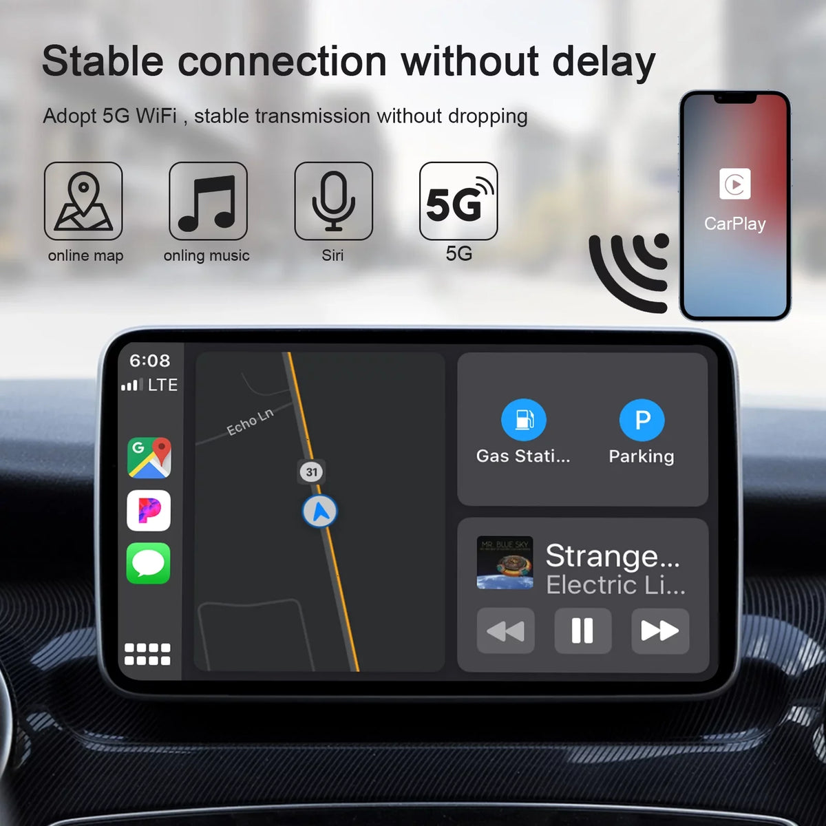 Replacement for  Wireless Carplay Adapter Dongle USB iPhone IOS Car Navigation Player