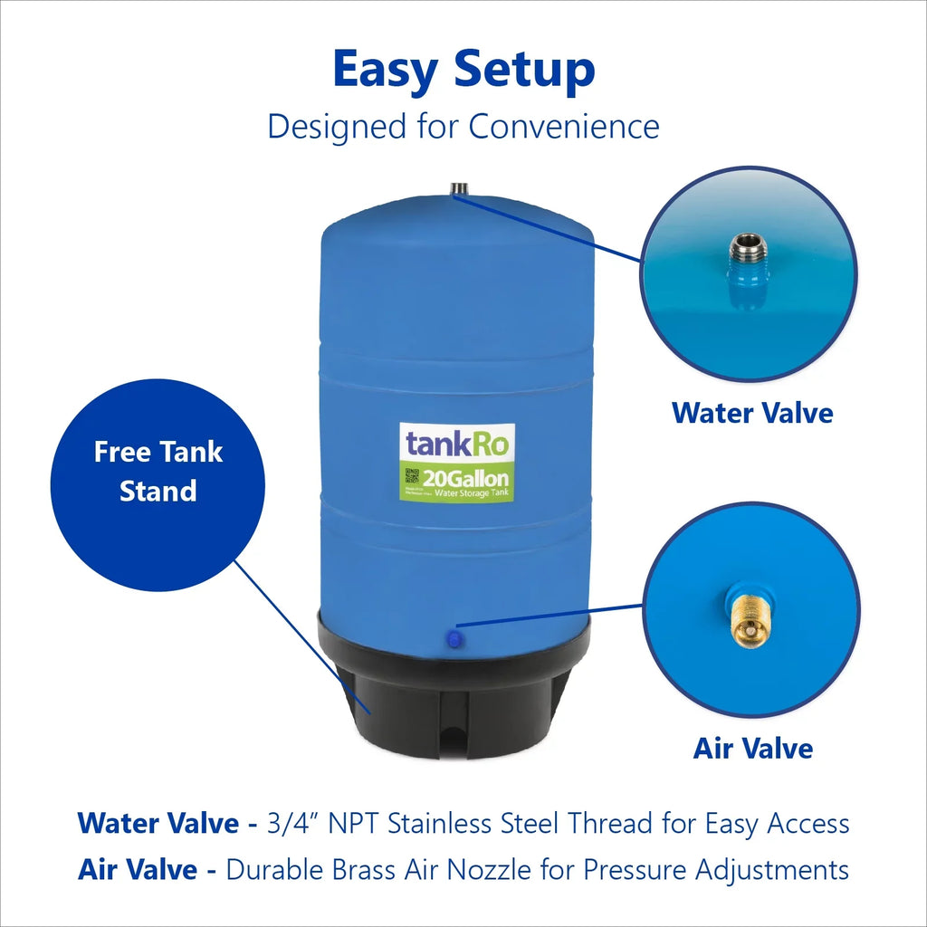 TankRO 20.0 Gallon RO Expansion Tank – Large Reverse Osmosis liquid Storage Tank Reservoir