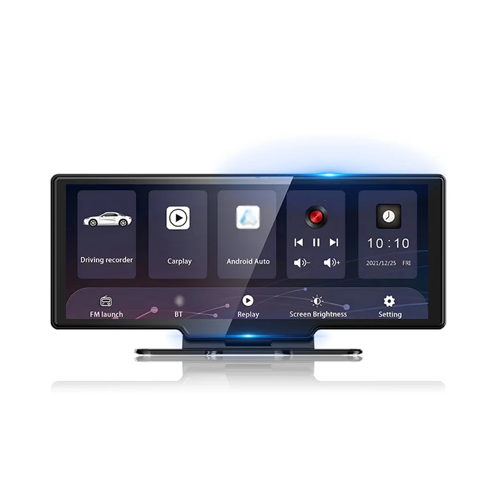 4K Front & Rear DVR Dash Camera with 10.26 Inch Touchscreen - Android Auto suitable, Built-in WiFi, G-Sensing, Loop Recording, Hands-Free Calling