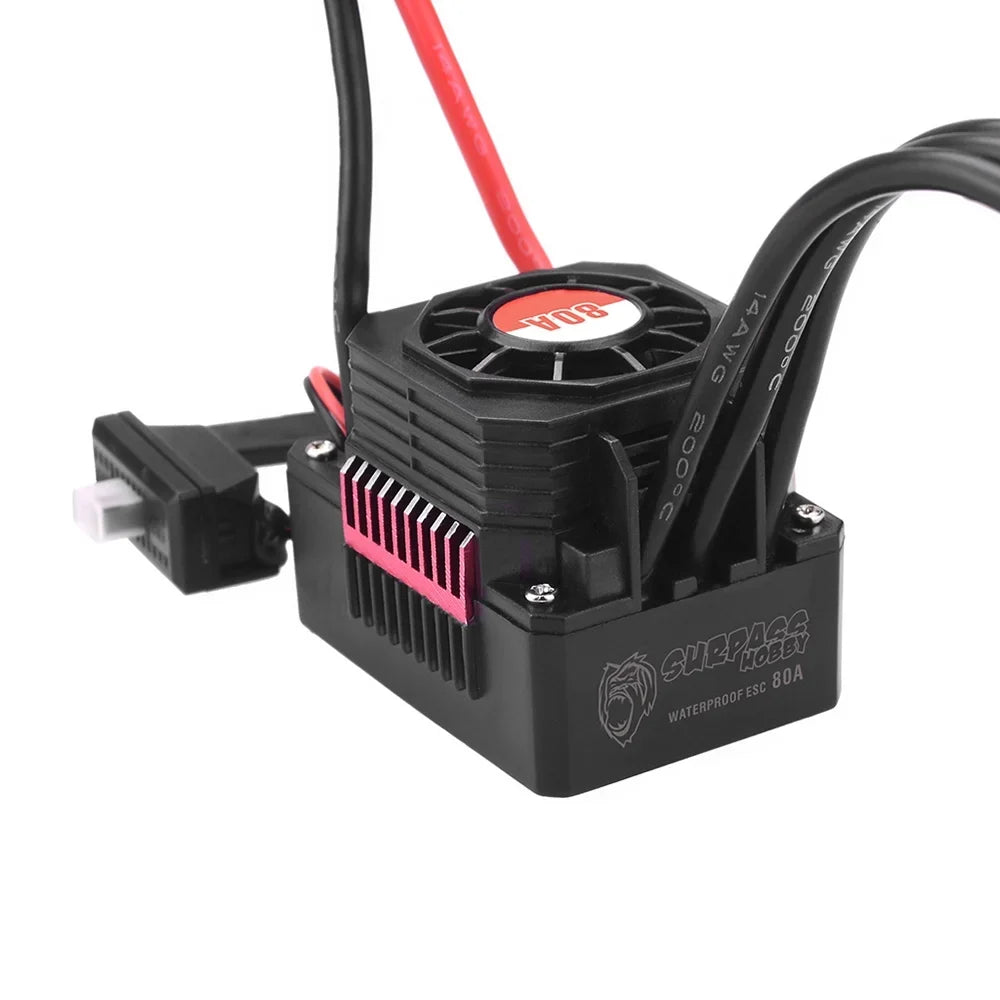 SURPASS HOBBY 80A Brushless ESC Waterproof Electric Speed Controller for 1/10 RC Truck Off-road Car