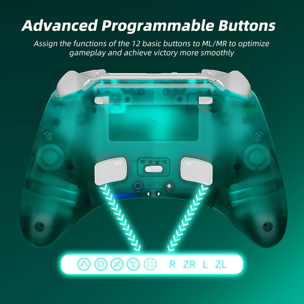 Super Mario Maker 2 Game Disc and Upgraded Switch Pro Controller for Nintendo Switch/PC/IOS/Android/Steam with Hall Effect Joysticks & Triggers Green