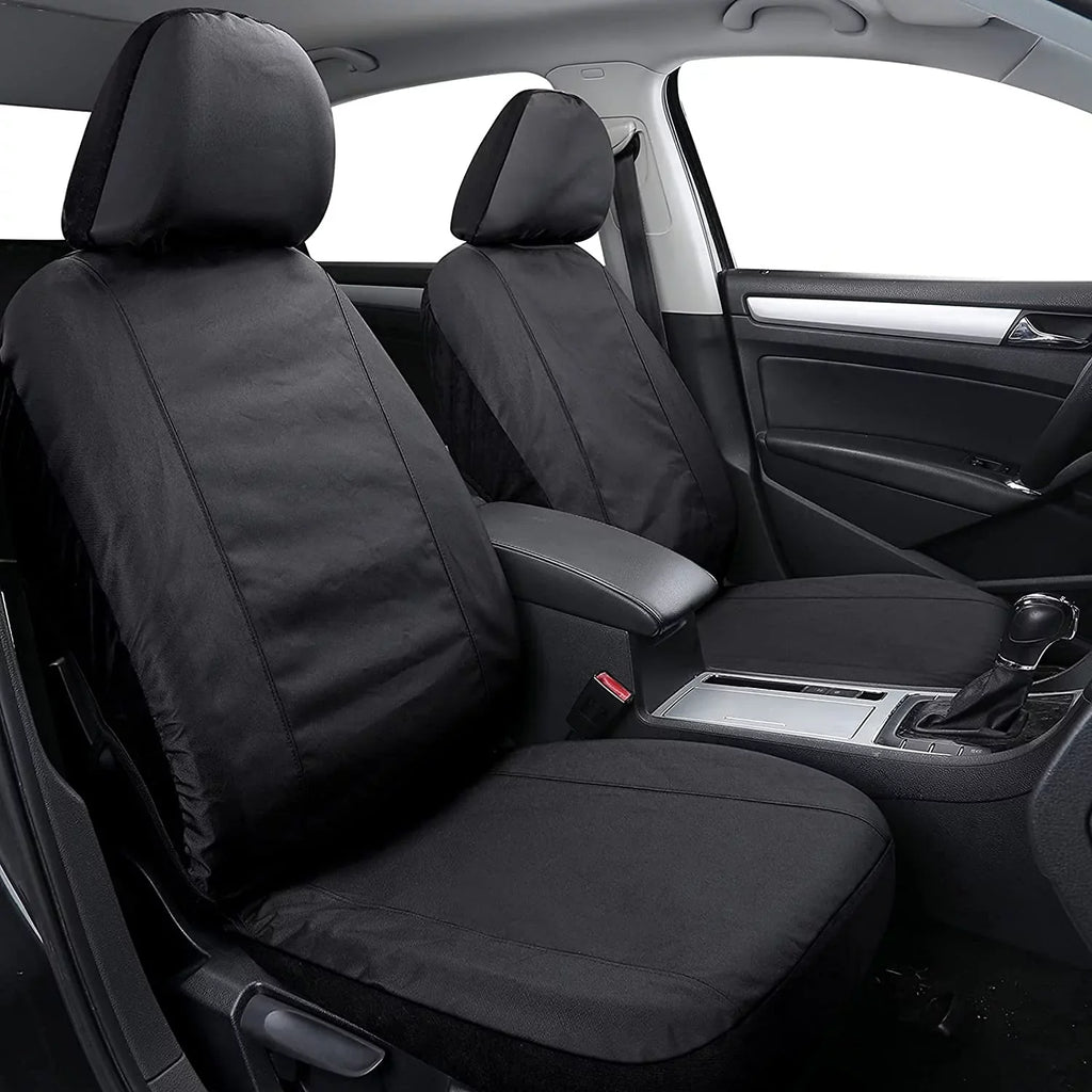Coverado Front Seat Covers 2PCS for Cars, Waterproof Oxford Seat Protectors, Universal Auto Seat Covers Fit for Most Sedans, SUVs, Trucks and Vans, Black