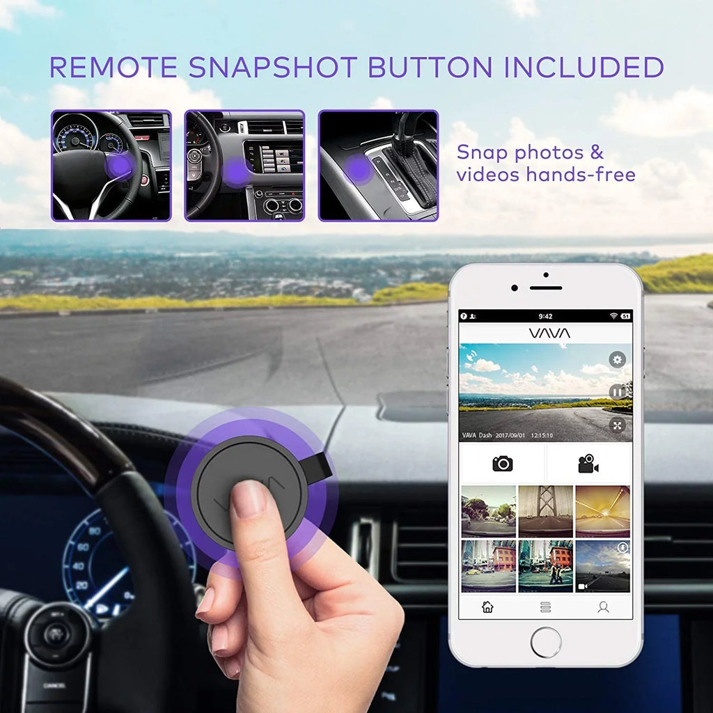 Dash Cam | VAVA 1920X1080P@60Fps | Wi-Fi Car Dash Camera |  Night Vision Sensor | Dashboard Camera Recorder with GPS | Parking Mode | G-Sensor | Support 128GB Max