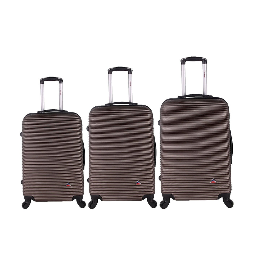 InUSA Royal 3-Piece Plastic Luggage Set Brown (IUROYSML-BRO)