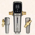 OUWI's King Model Spin Down Sediment Filter, Touch-Screen Automatic Flushing and Drainage, 360°Rotatable Head, 40 Micron Reusable Whole House moisture Filter System, 1" MNPT + 3/4" FNPT Connector