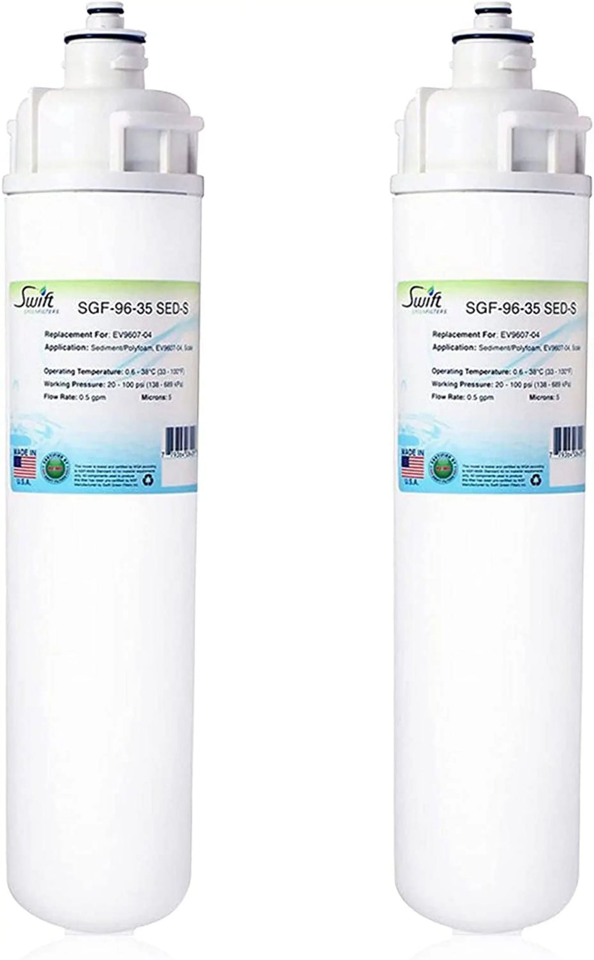 Swift Green Filters SGF-96-35 SED-S suitable Commercial aqua Filter for EV9607-04 (2 Pack),Made in USA