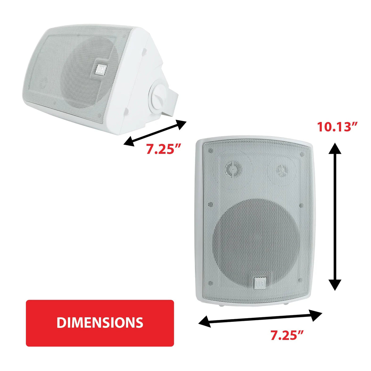 Dual LU53PW 5.25" 3-Way Indoor/Outdoor Speakers (White)