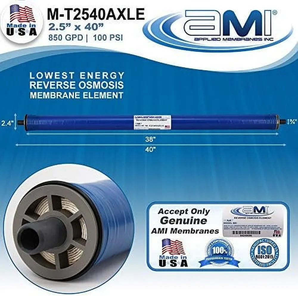 Extra Low Energy Reverse Osmosis Membrane For Tap moisture | 850 GPD At 100 Psi | 99% Rejection | Replacement XLE RO Membrane |   M-T2540AXLE