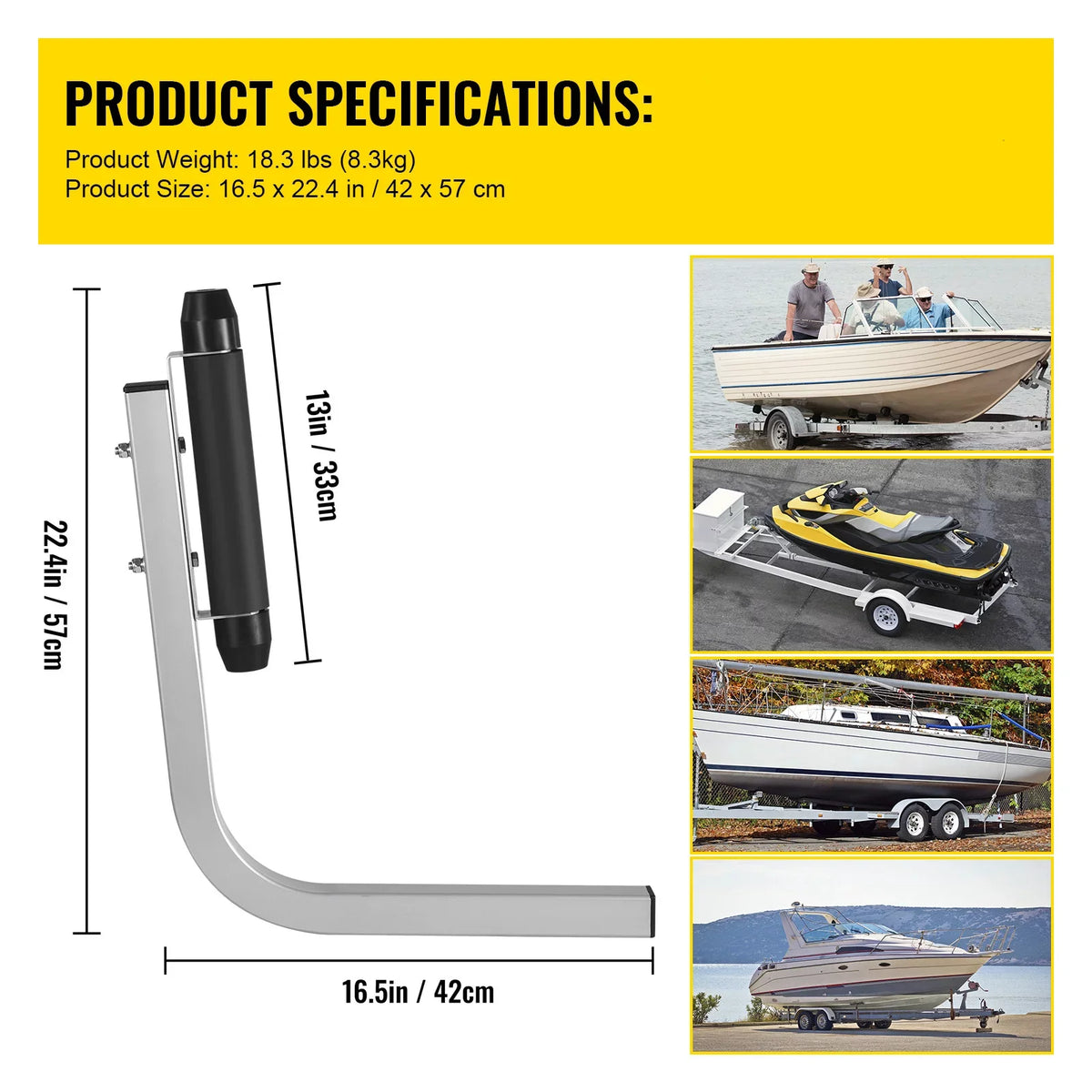 BENTISM vessel Trailer Guide-on 22" Trailer Guide on for Ski vessel Sailboat 2PCS