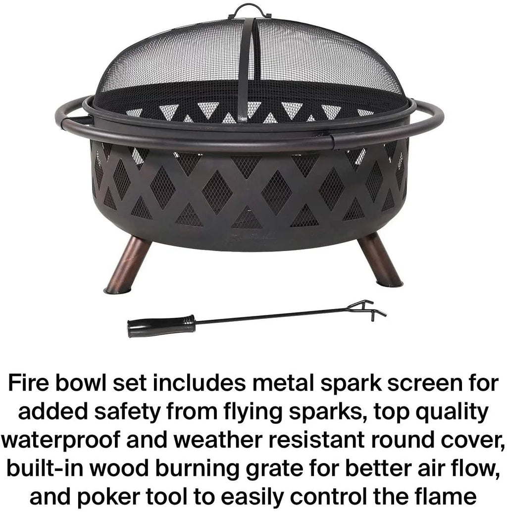 Sofia Easy Assemble And Portable Outdoor Bonfire Party Grill Pit And Fire Pit