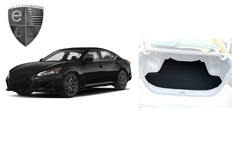 EACCESSORIES EA Cargo Liner – Trunk Mat for Nissan Altima 2013-2023 – atmospheric conditions-impervious Trunk Mats for Cars with Raised Lip – Non-Slip Car Trunk Mat Rubber – Easy to Install – Laser Pre-Cut Design