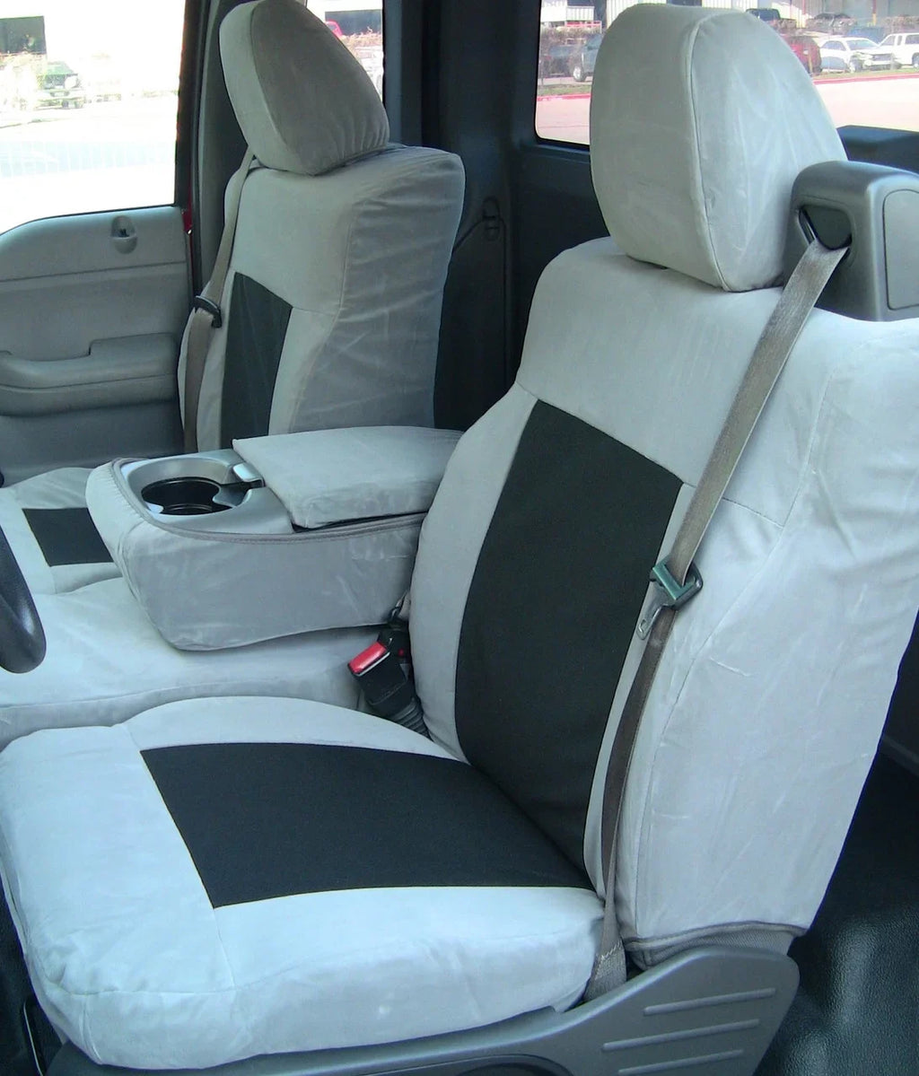 F369 2004-2008  F150 XLT Super Cab Front 40/20/40 Split Seat with Adjustable Headrests, Center Opening Console in Gray Twill