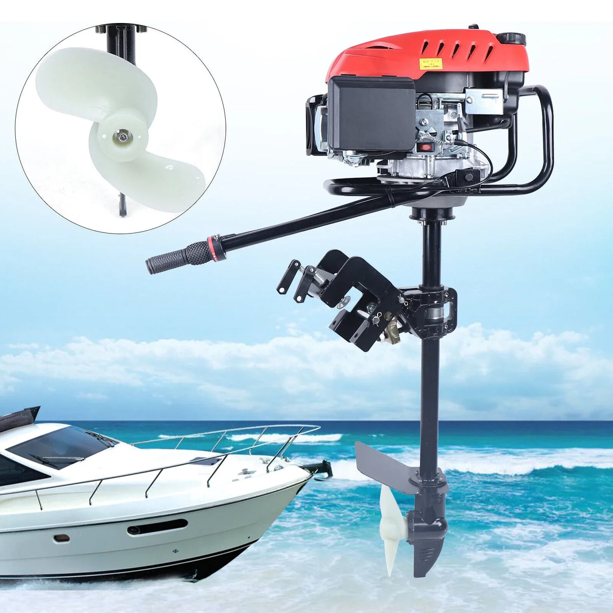 Outboard Motor 4 Stroke 6  Heavy Duty ship Engine OHV Air Cooling System 173CC