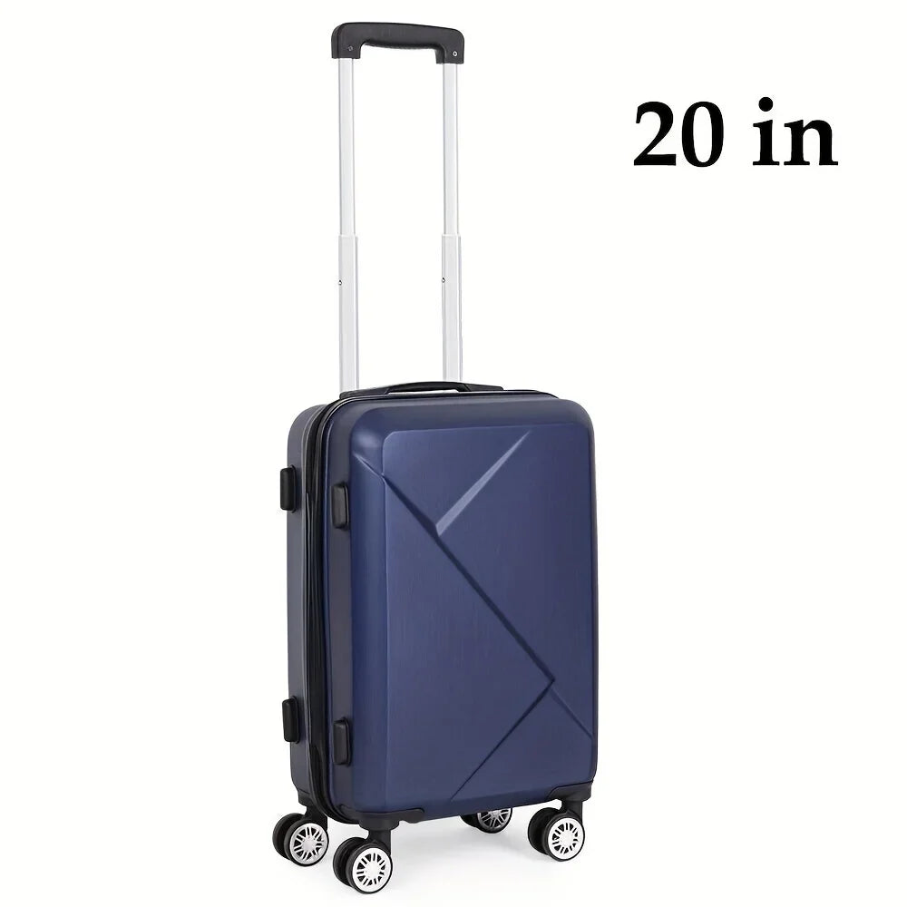20 Inch Hardside Carry-On Luggage For Travel Business, 20-Inch Suitcase With Four Spinner Wheels And Scratch-immune Surface, Lock - Blue