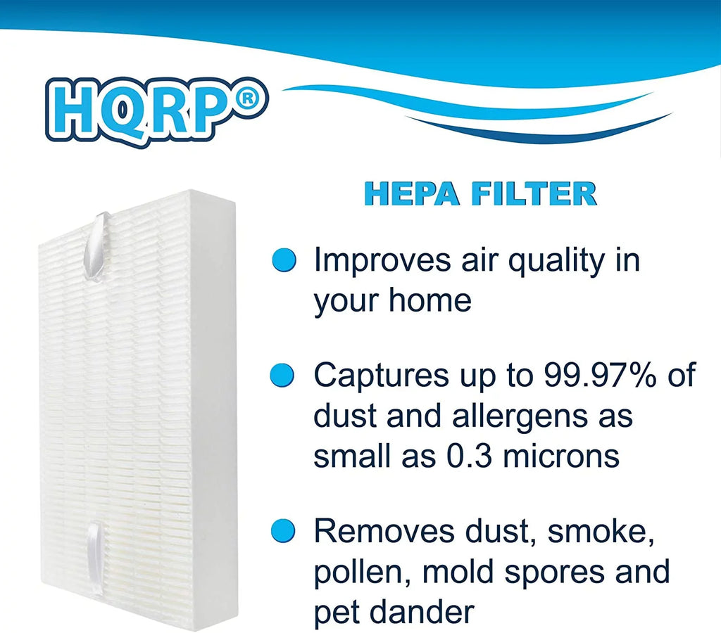HQRP 2-Pack HEPA Filter matching with Honeywell Filter R HRF-R3 HRF-R2 HRF-R1 Replacement fits HPA090 HPA100 HPA200 HPA250 HPA300 HPA-090 HPA-100 HPA-200 HPA-250 HPA-300 models