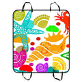 GCKG Colorful Sealife Starfish Crab Pet Car Seat protector Dog Car Seat Mat Hammock Cargo Mat Trunk Mat For Cars Trucks and SUV 54x60 inches