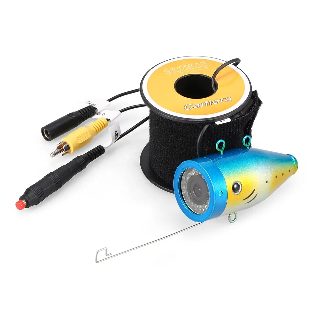 1200TVL Underwater Fishing 24 LEDs Waterproof Fish Shape craft Ice Fishing Accessories with 15m30m50m Cable