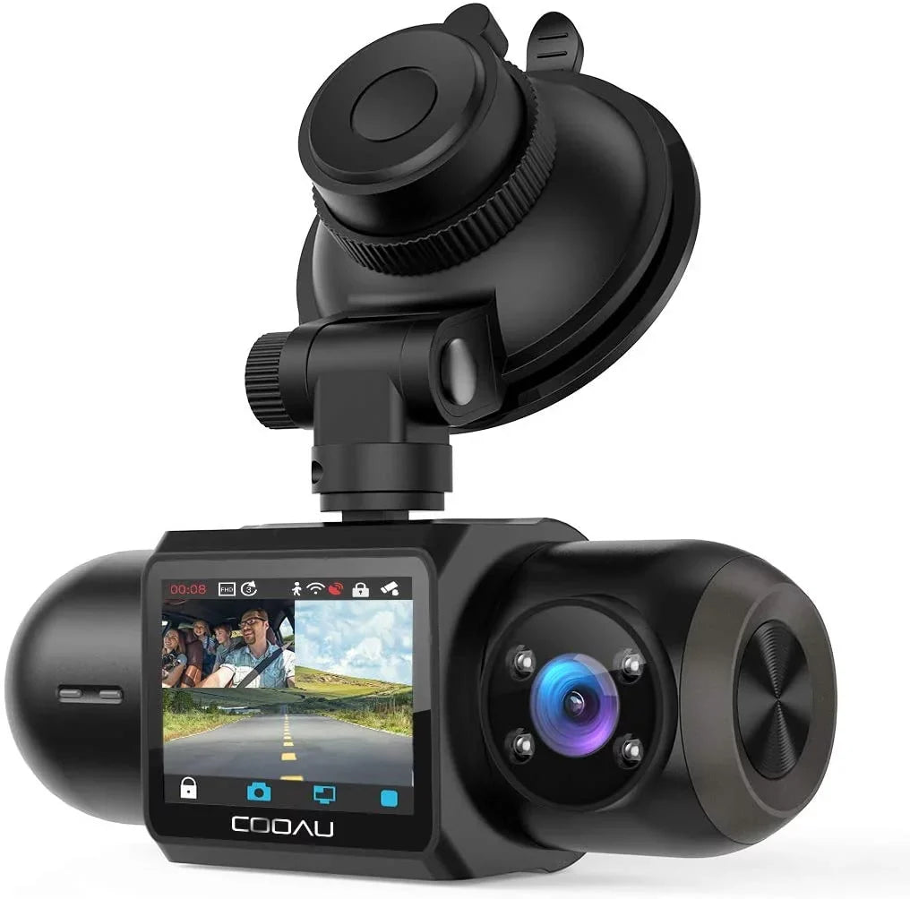 Uber Dual 1080P FHD Built-in GPS Wi-Fi Dash Cam, Front and Inside Car Camera Recorder with Infrared Night Vision,  Sensor, Supercapacitor, 4 IR LEDsG-Sensor, Parking Mode, Loop Recording (D30)
