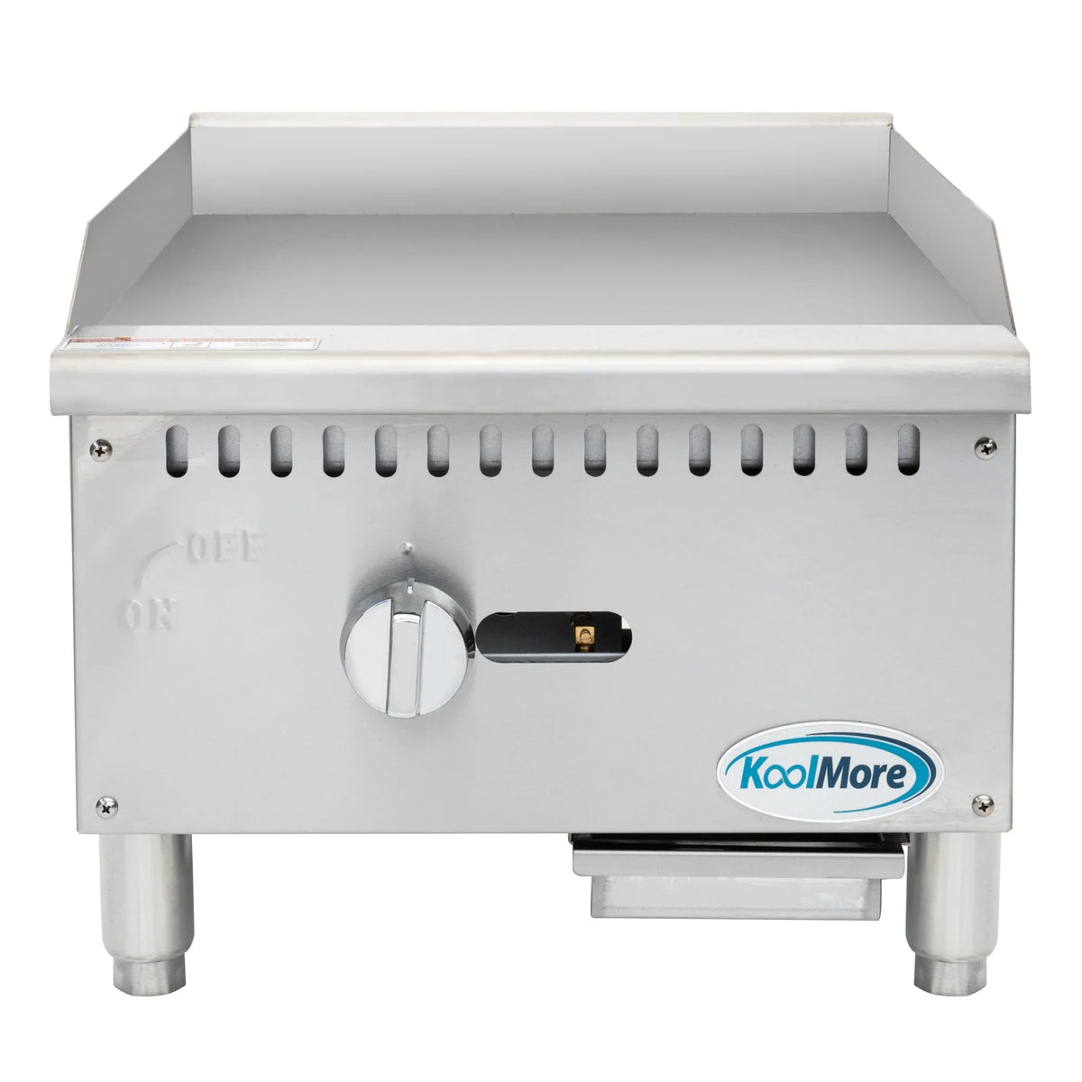 Natural Gas 1-Burner Griddle with 30,000 BTU in Stainless-Steel (KM-GG1-18M). 18 in