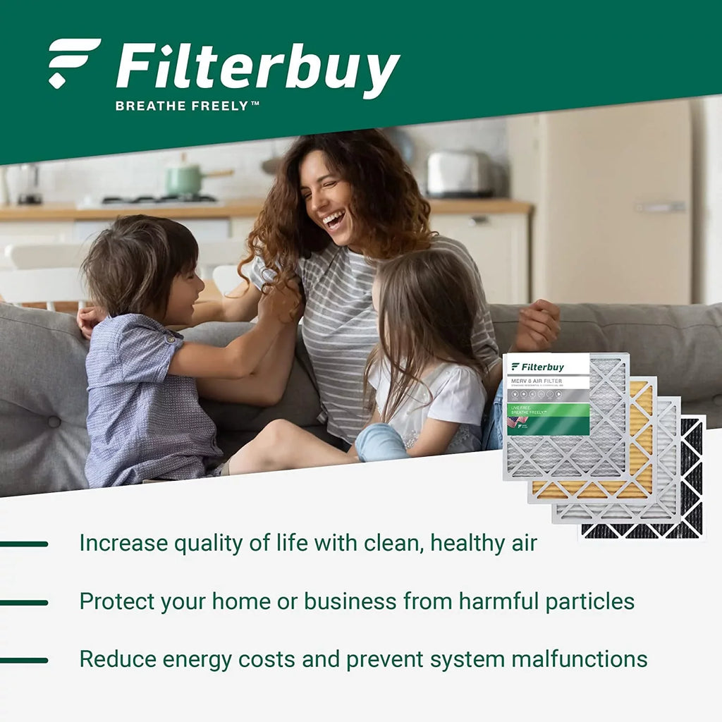 Filterbuy 12x36x2 MERV 8 Pleated HVAC AC Furnace Air Filters (5-Pack)