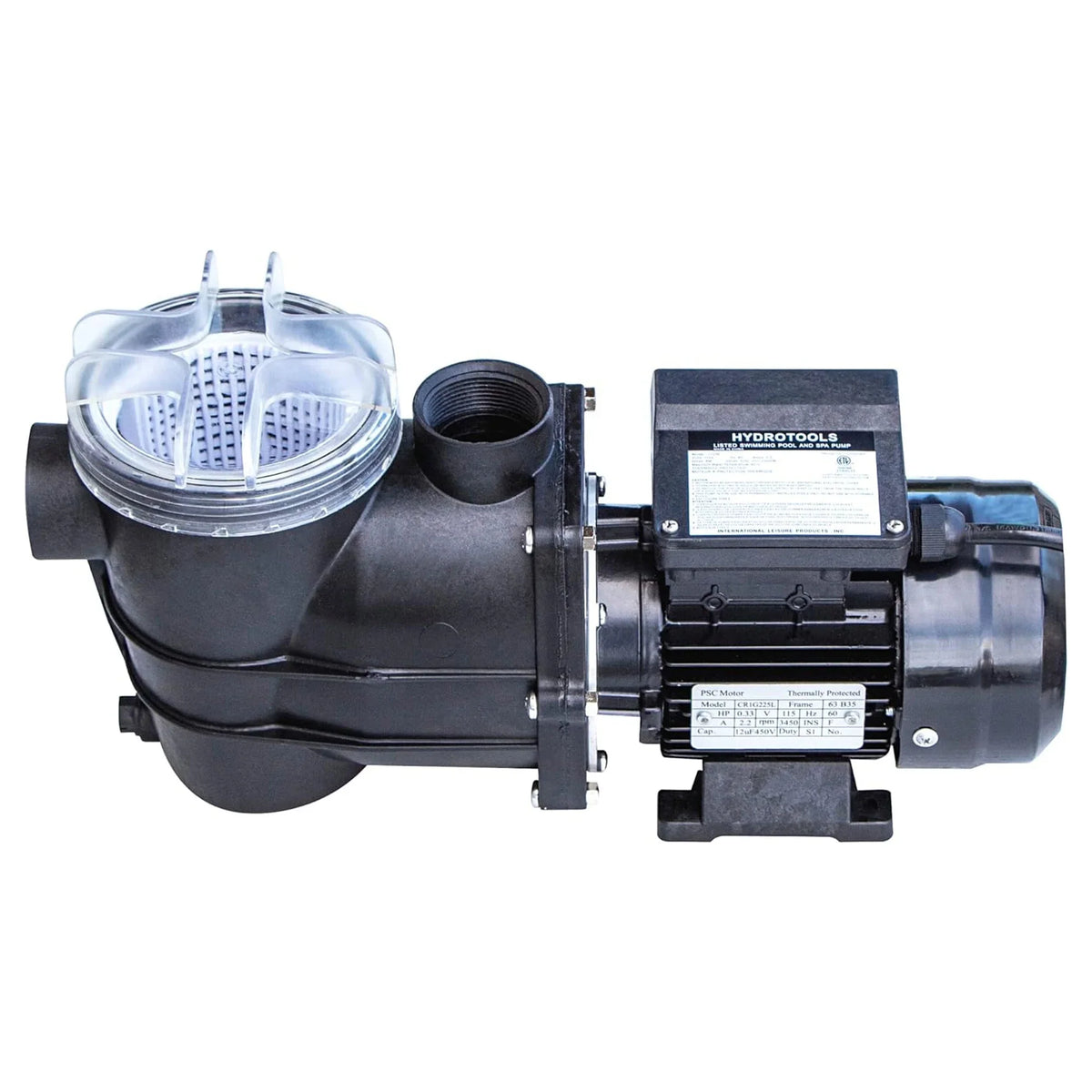 HYDROTOOLS By SWIMLINE 714061 Hydro-Flo 0.35  (0.45 THP) 2400 GPH ABOVE GROUND Powerful Pool Pump 1 Speed Extra Large Strainer Basket Vertical Discharge 115V Energy Saving Silent Noise DOE Certified
