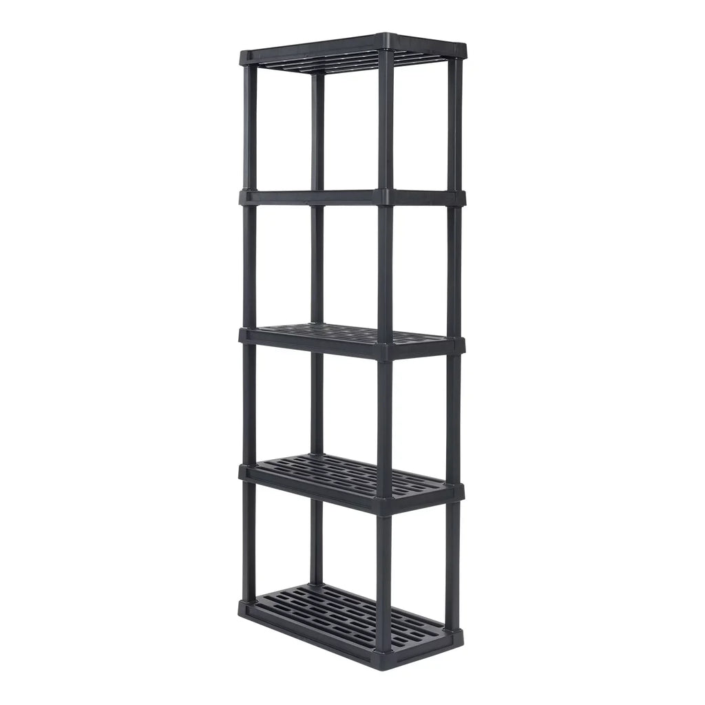 Total Capacity, Black. IRIS USA 5 -Tier Plastic Rack Storage Shelf with 200 lb