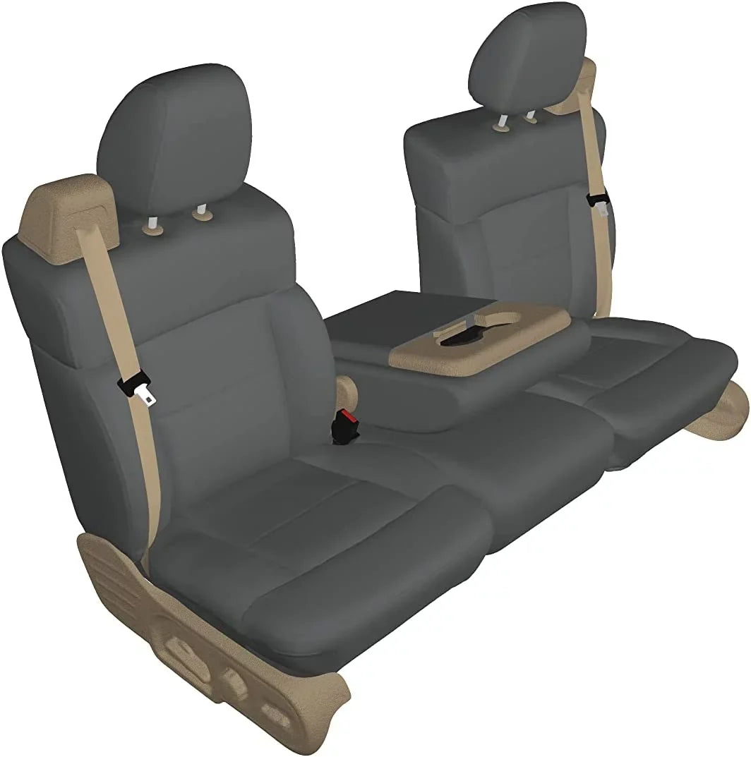 F369 2004-2008  F150 XLT Super Cab Front 40/20/40 Split Seat with Adjustable Headrests, Center Opening Console in Gray Twill