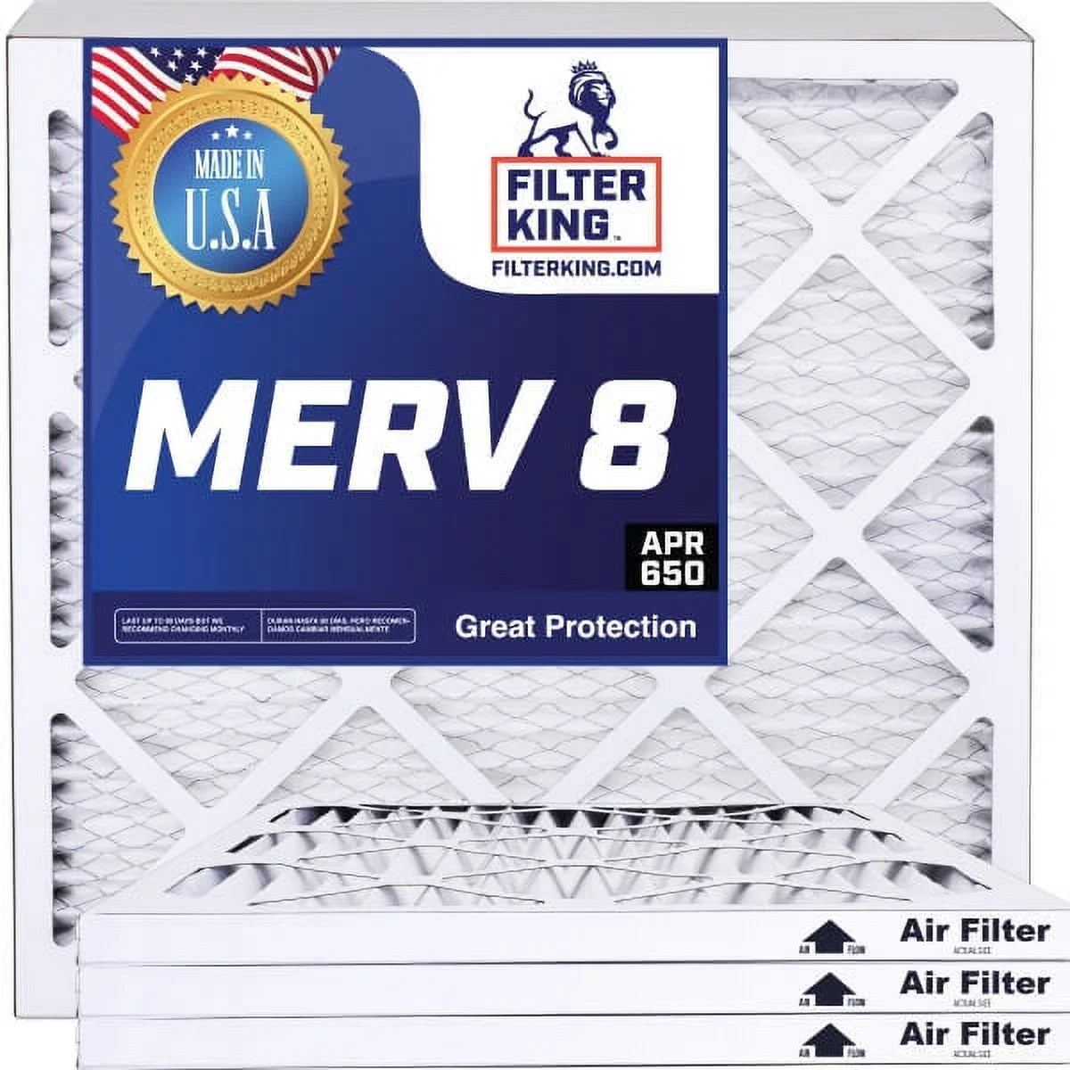 Filter King 15.5x39x1 Air Filter | 4-PACK | MERV 8 HVAC Pleated A/C Furnace Filters | MADE IN USA | Actual Size: 15.5 x 39 x .75"