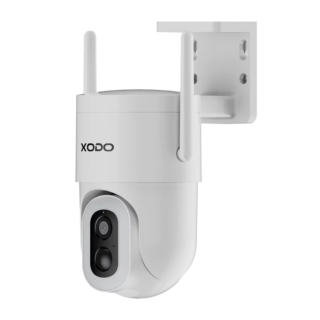 XODO E15 Solar Outdoor Wireless Camera for Home Security System, 2K 3MP Floodlight Pan-Tilt 360° View Cam with Color Night Vision, 2-Way Audio, Motion Detection, Siren, App Remote – Cloud/SD