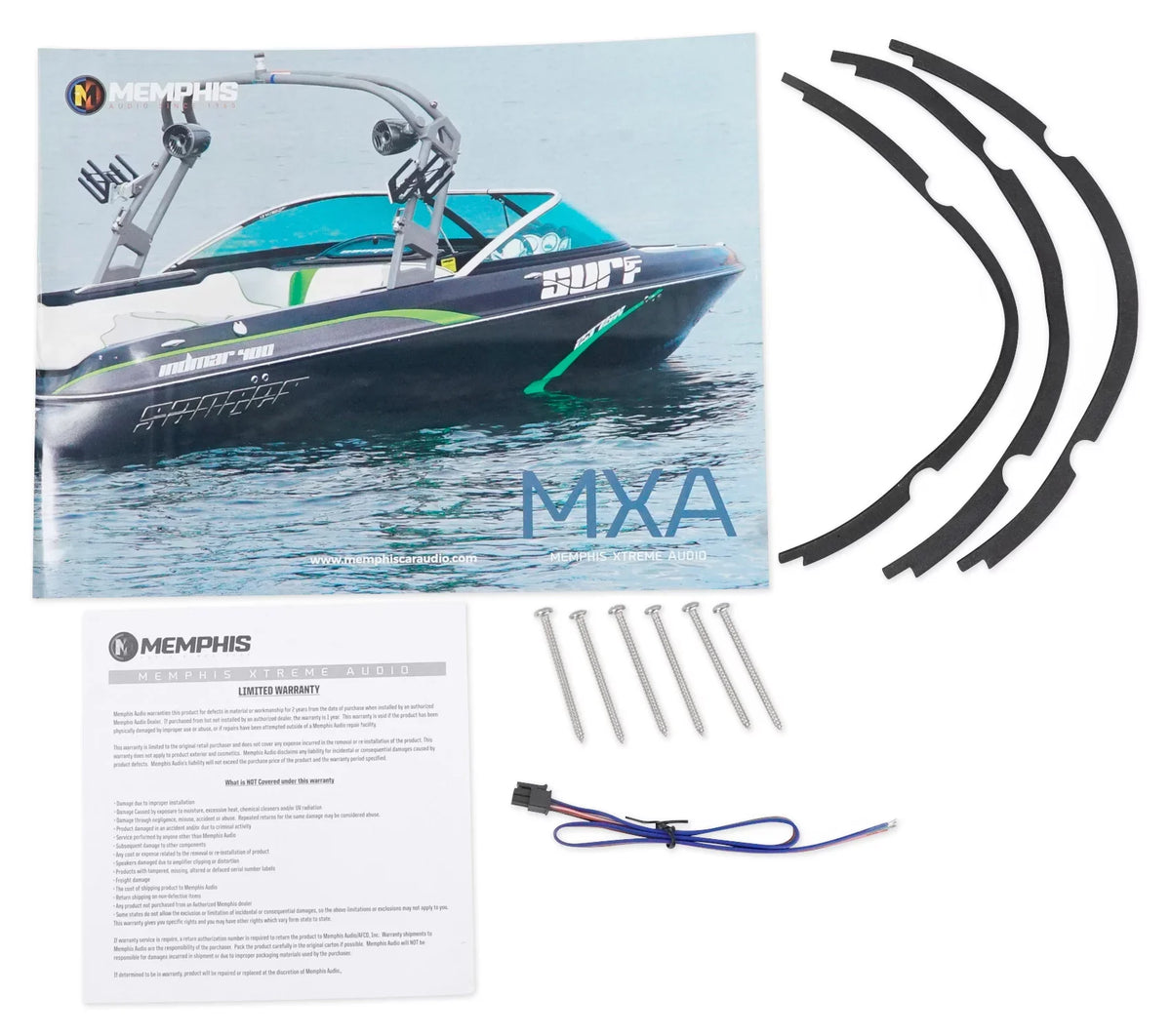 Memphis Audio MXA1044 10" 500 Watt LED Dual 4-Ohm Marine Subwoofer vessel Sub