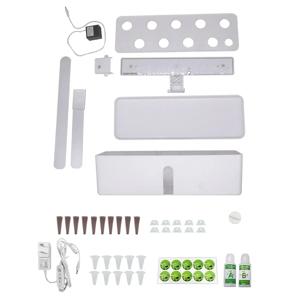 Smart Hydroponics Growing System Indoor Garden Kit 9 Pods Automatic Timing with Height Adjustable 15W Grow 2L Tank Smart Pump for Home Office Kitchen