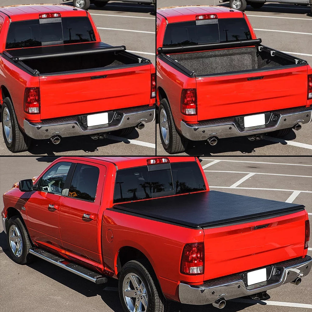 DNA Motoring TTC-RU-045 For 2005 to 2021 Nissan Frontier 5 Ft Short Bed Fleetside Vinyl Roll -Up Soft Tonneau wrap