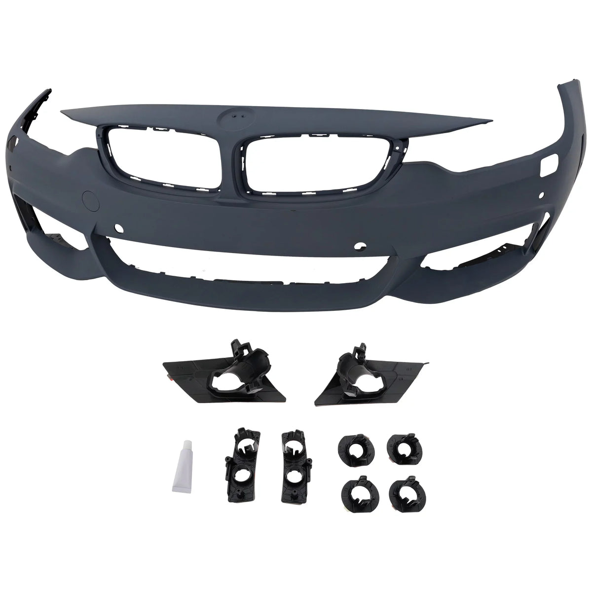 Front BUMPER protector matching For  4-SERIES 2014-2018 Primed with M Sport Line with HLW PDC Sensor Holes/Cam Conv/Coupe/HB- CAPA