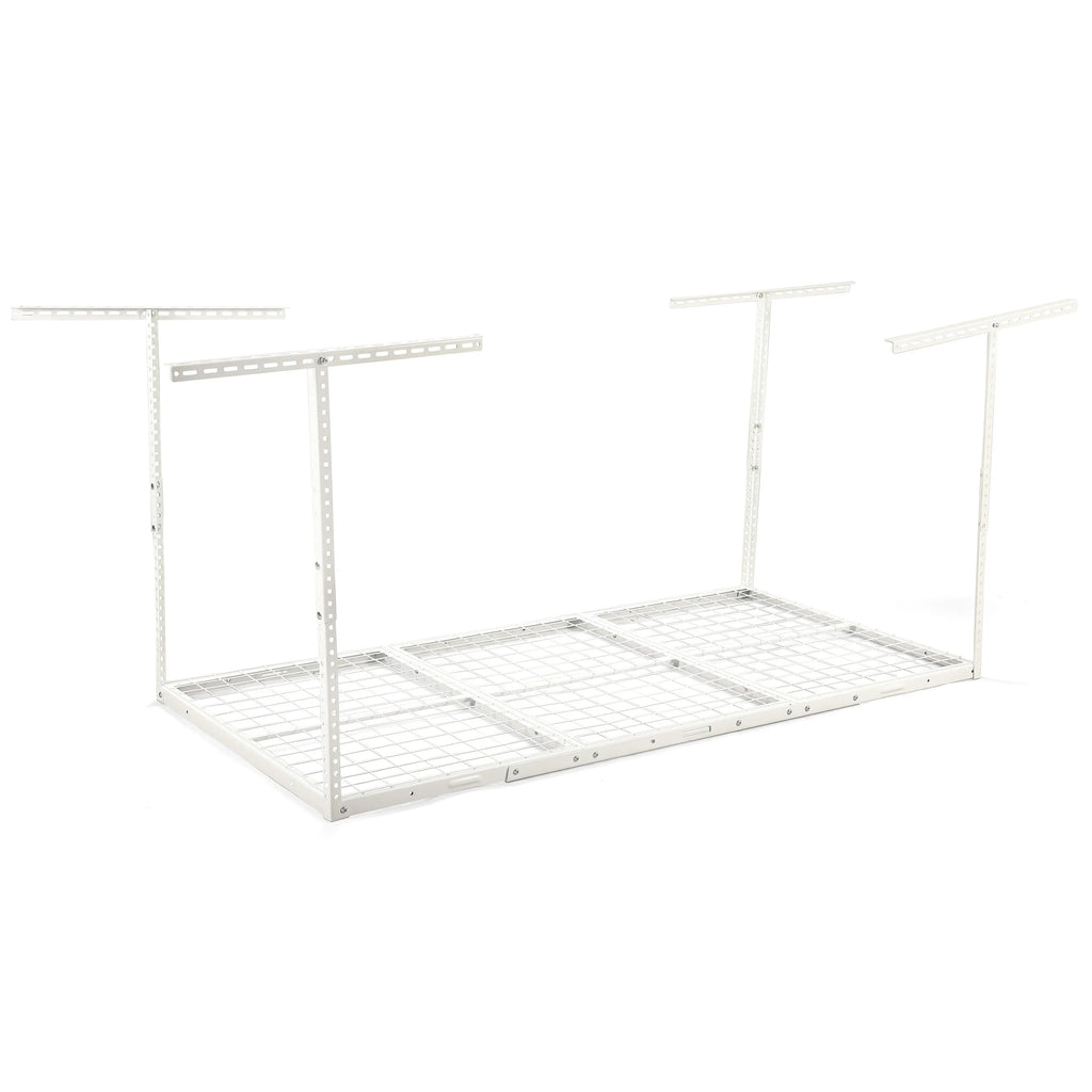 Kojem 3x6 Overhead Garage Storage Adjustable Ceiling Storage Rack, 72" Length x 36" Width x 40" Height, White