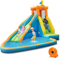 Inflatable liquid Slide, Hippo Themed moisture Slides for Kids Backyard w/Long Slide, 740w Blower, Splashing Pool, moisture Cannon, Indoor Outdoor Blow up Giant liquid Park for Big Kids and Adults